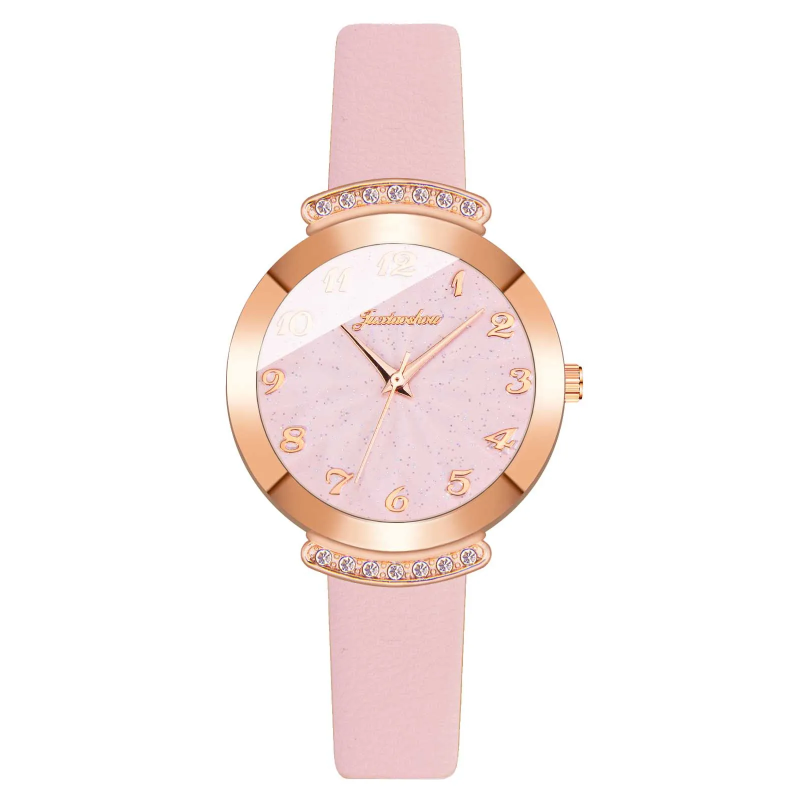 

Casual Quartz Exquisite Leather Belt Band Women Flower Rhinestone Watch Top Brand Luxury Wristwatches Lady Candy Color Watch