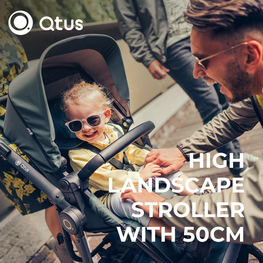 QTUS Spider, 2IN1 Full-Size Baby Stroller, Carrycot and 2ndSeat Available, New Born or Up to 50Ibs, All-Terrain, EN1888 Approved enlarge