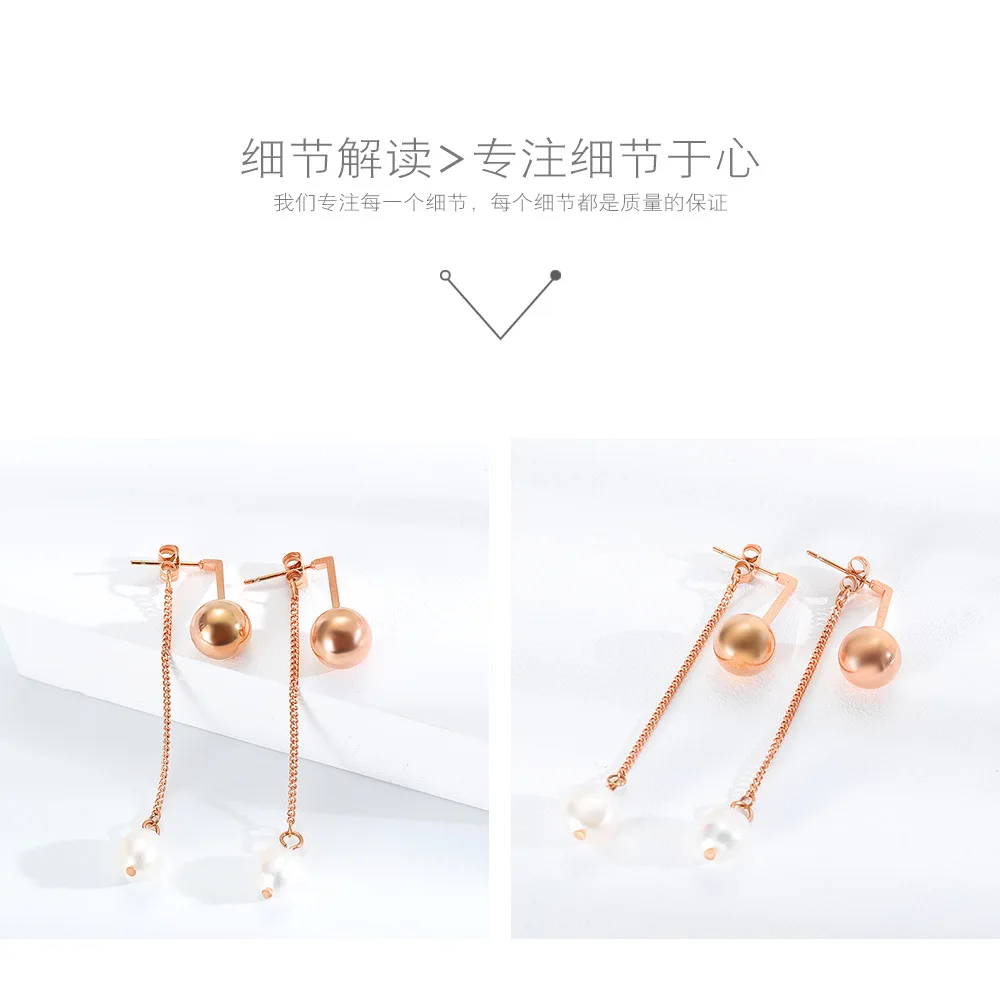 Серьги Hemiston с жемчугом и шариками женские серьги покрытием из розового золота