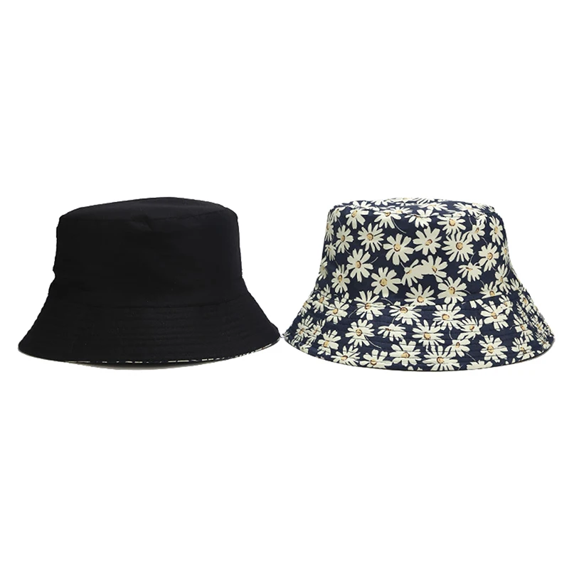 

New Double Side Bucket Cap Unisex Cotton Banana Hat Summer Beach Sun caps