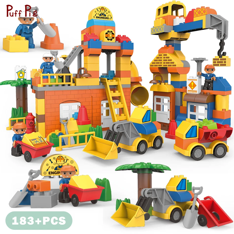 183 шт. большой размер городской конструкции DIY экскаватор транспортных средств