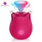 Розовый вагинальный вибратор, Сексуальная Милая присоска для сосков, лижет рот, Стимуляция клитора, роза, игрушка-вибратор