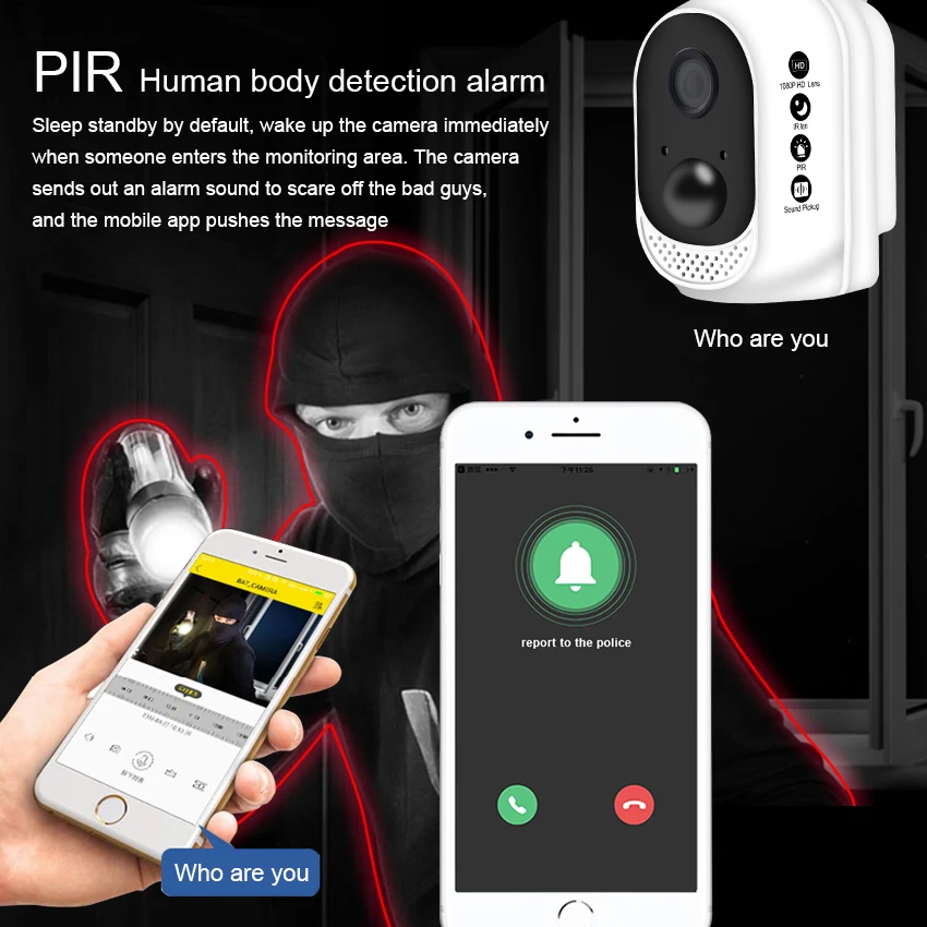 Smar Беспроводной Перезаряжаемые Батарея IP Камера с Панели солнечные открытый