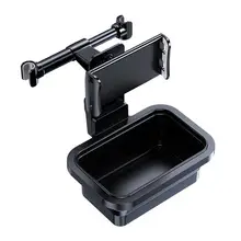 Auto Accessories Backseat Phone Holder Universal Car Back Seat Headrest Mobile Phone Tablet Holder With Silicone Storage Box