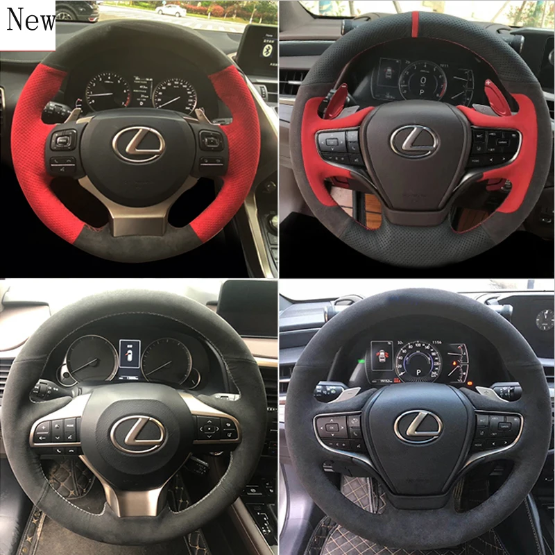 

for Lexus All Series Car Models Customized Hand-Stitched Leather Suede Carbon Fibre Car Steering Wheel Cover Car Accessories