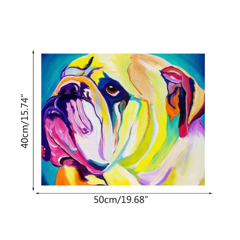 Мопс DIY картина маслом Краски ing по номерам Наборы с кисти акриловые краски