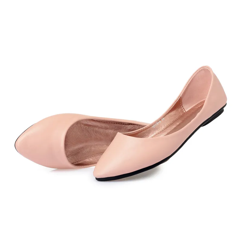 light pink Женские балетки на плоской подошве с острым носком; Balerine Femme Zapatos De Mujer; зеленые балетки на плоской подошве; женские туфли с закрытым носком - Цвет: light pink