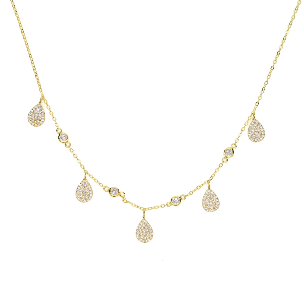 Женское колье макси с подвеской висячее микро ожерелье капельным покрытием со