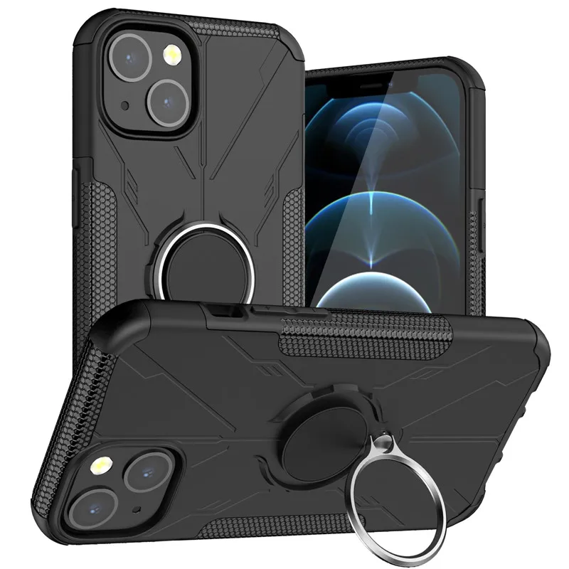 

For iPhone 13 Mini Case For iPhone 13 Mini Cover Cases Armor PC Shockproof TPU Stand Protective Phone Bumper For iPhone 13 Mini
