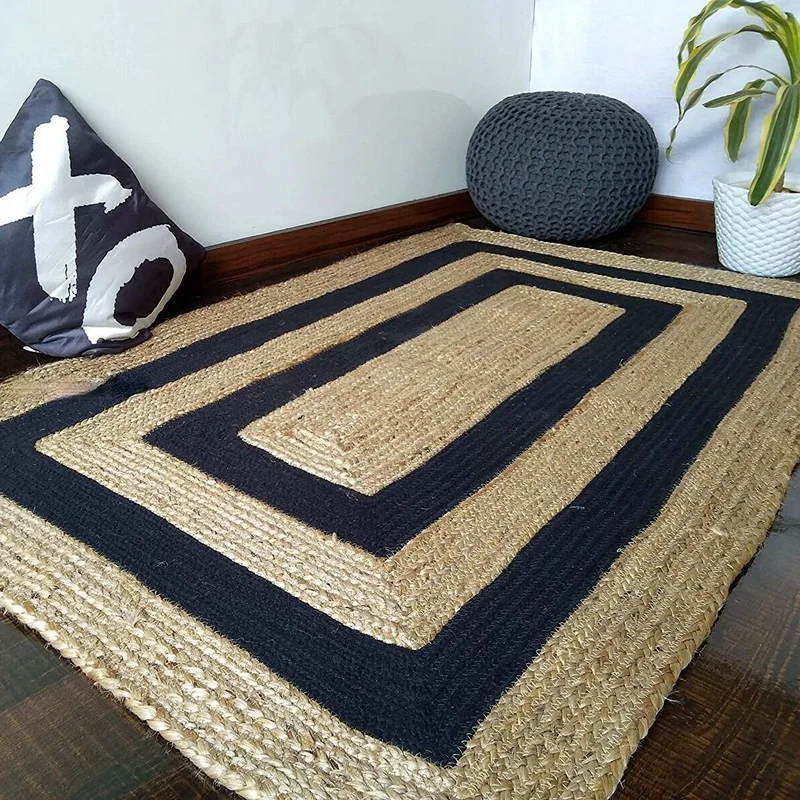 

Rug 100% Natural Jute Home Handmade Weaving Style Runner Rug Reversible Living Area Rug