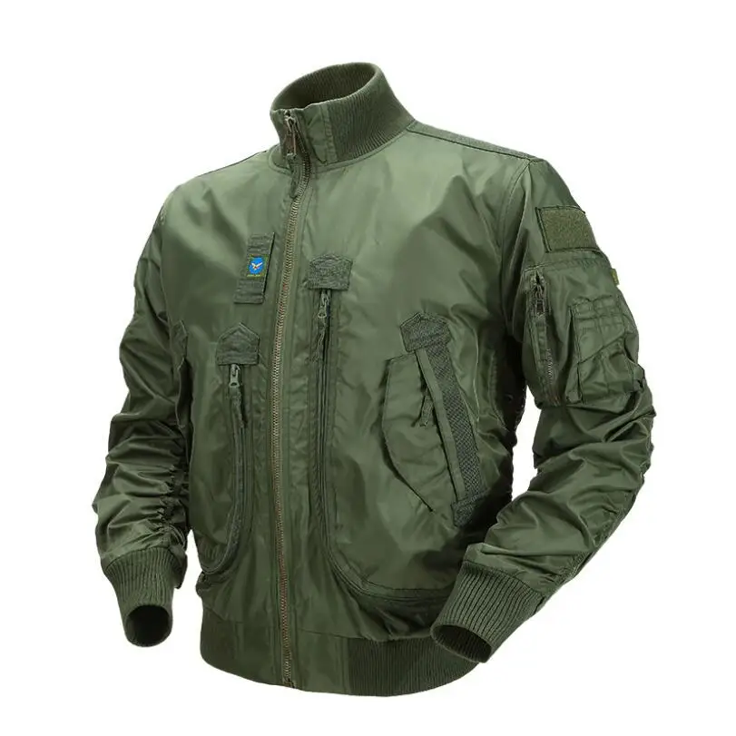 

Military Tactical Pilot Jacket Men Casual Multiple Pockets Short Windbreaker Male Commute Combat Flight Bomber Jackets w2189