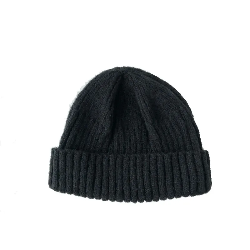 

Winter Hats For Man Woman Retro Dome Beanies Knitted Solid Hat Autumn Warm Unisex Hat Warmer Bonnet Short Wool Head Cap Knit Cap