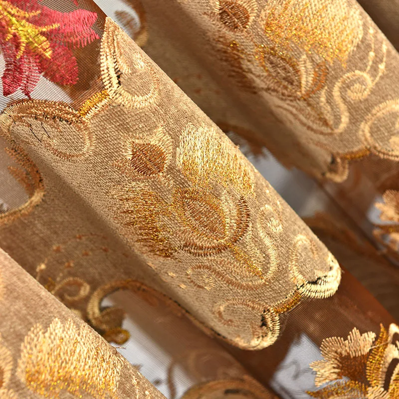 Европейские королевские затемненные шторы с вышивкой для спальни/отеля