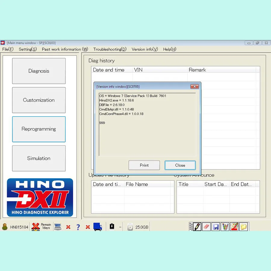 2020 для Hino DX2 1.1.20.8 v1.1.19.9 Diagnosis EXplorer 2 + база данных устранения неисправностей