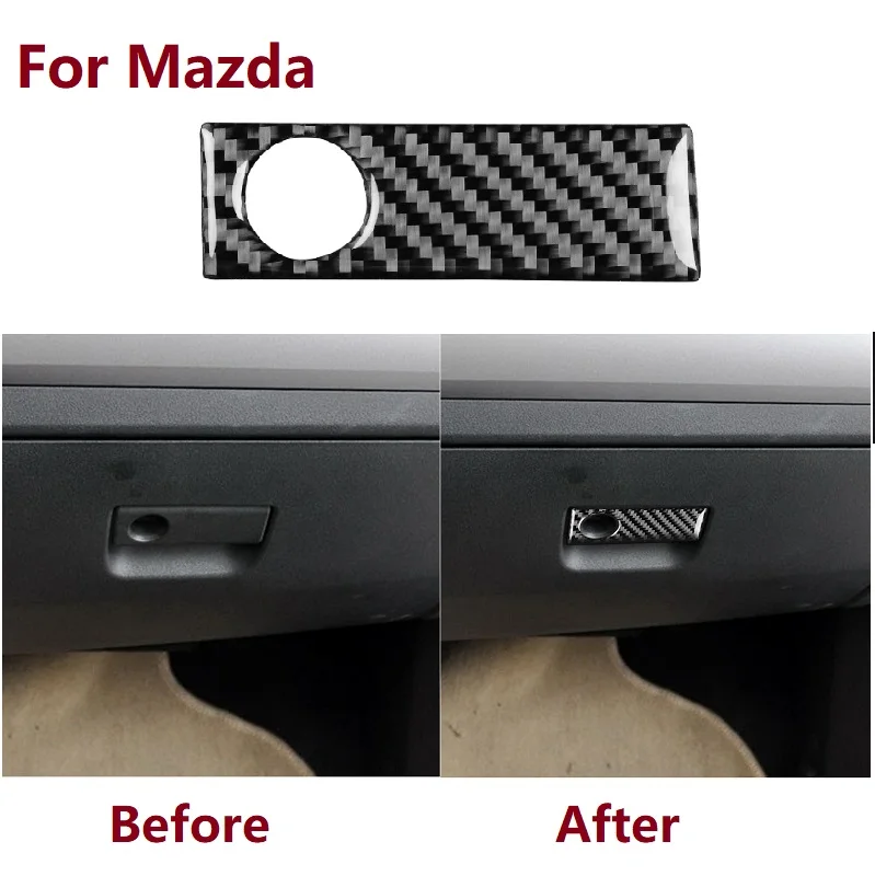 

Carbon Fiber Glove Box Handle Cover Sticker For Mazda MX-5 Miata 2009-2015 MX5 NC Roadster Co-pilot Interior Car Accessories