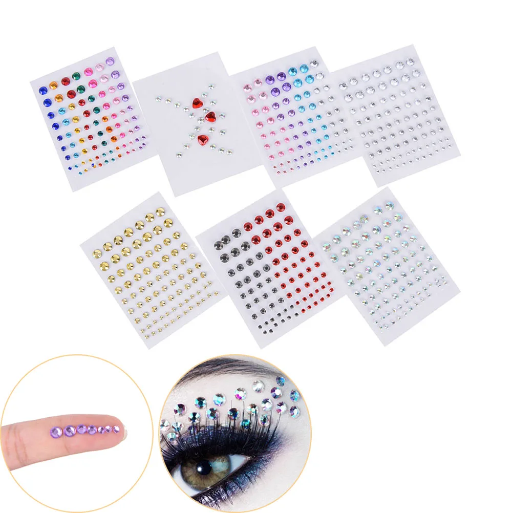 

7 Styles Body Paint Glitter Festival Party Face Makeup Gems Rhinestone Jewel Body Tattoo Stickers Eye Gems Stickers Makeup