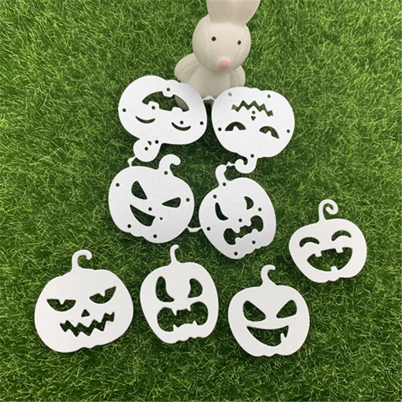 

8pcs Halloween Pumpkin Metal Cutting Dies Stencils For DIY Scrapbooking Decorative Embossing Handcraft Die Cutting Template