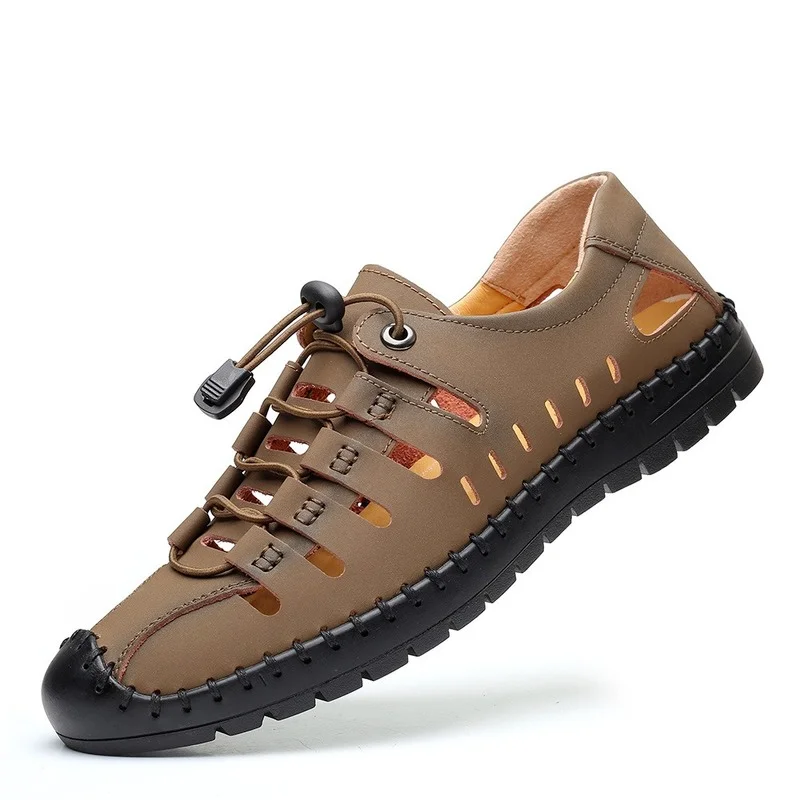 

Casual Shoes Men New Sandals Soft Bottom Weave Sandals Men Fashion Hollow out Sandals Summer Men Shoes Walking Sandals Big Size