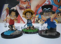 bandai one piece action figure genuine anime ornaments yifan reward childhood ace luffy sabo three brothers ex cashapou model