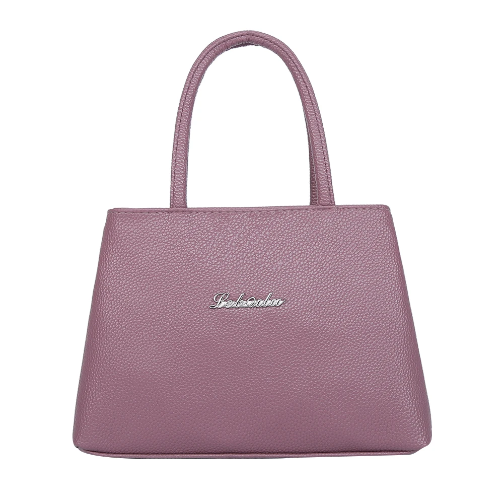 

Women Litchi Top-handle Bag Leather Female Fashion Mini Totes Shoulder Handbags Youth Ladies Simple Versatile Bag