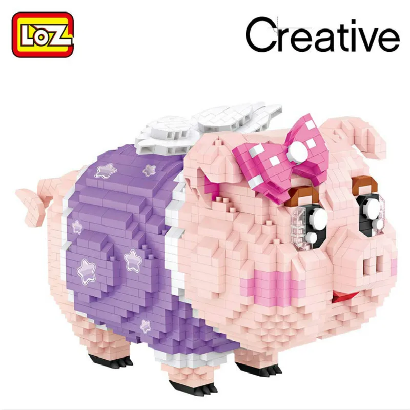 Новый LOZ алмазные блоки Копилка игрушки &quotСвинка&quot детские строительные модель