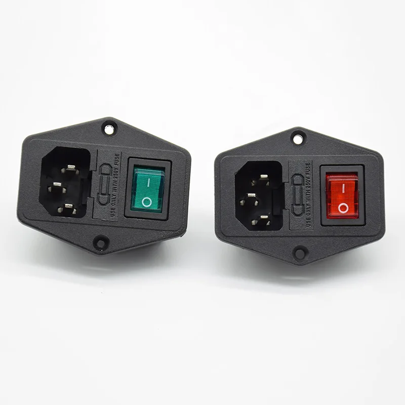 1 шт. клавишный выключатель питания IEC 3 Pin 320 C14 Входная мощность стандартный