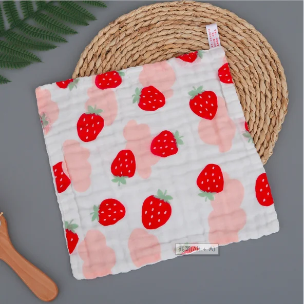 

Baby Towel 100% Cotton 6 layers Gauze 25*25cm Soft Kids Square Towel Newborn Infant Cartoon Face Hand Feeding Bibs Handkerchief