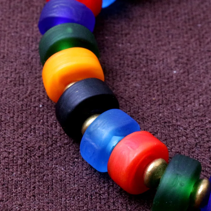 Тигровый камень 6 цветов стеклянные бусины очаровательный браслет медные