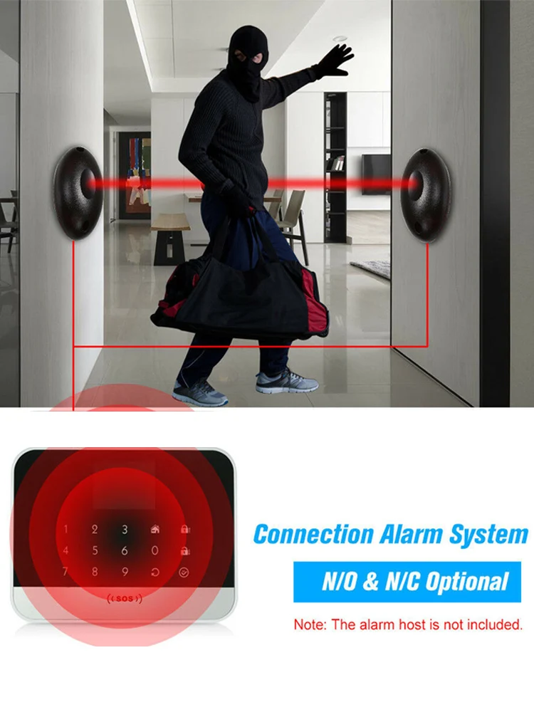 

KINJOIN 3pcs Sensor Infrared Safety Beam Photocell Detector for Garage Gate Door LIFTMASTER CHAMBERLAIN DOORHAN NICE