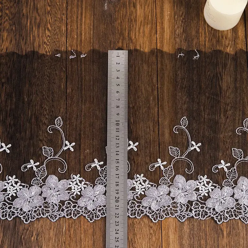 

22CM Black And White Embroidery Lace Fabric Ribbon Decoration Guipure Decoration DIY Sewing Wedding Dress Decoration