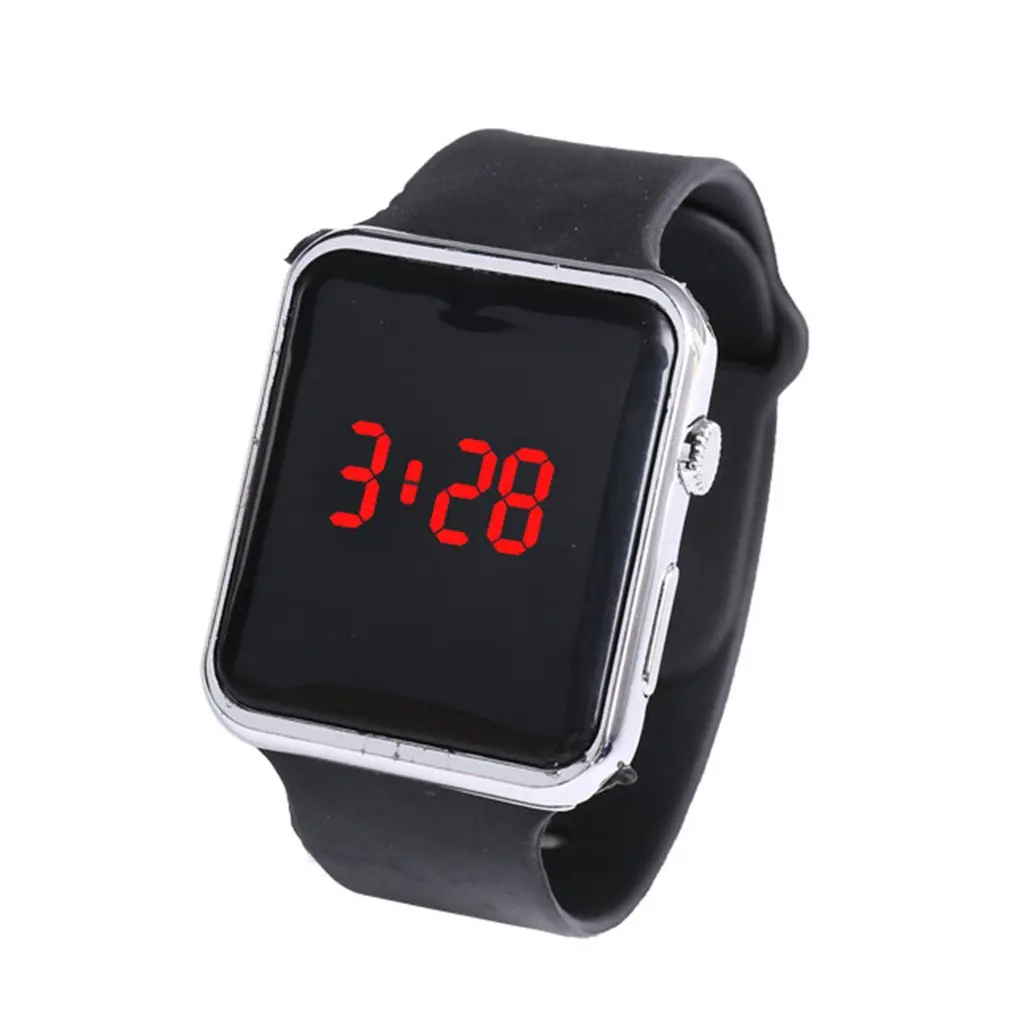 Гальванические светодиодные квадратные часы для студентов взрослых Apple пара