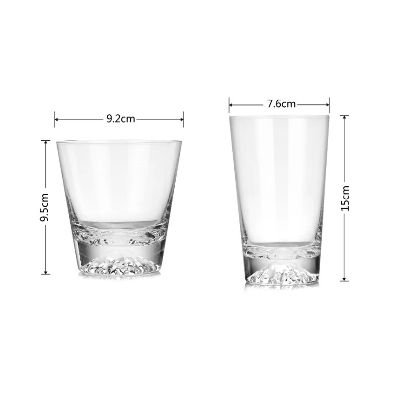 

1Pcs 350/450ml glass Cup Originality Fuji pattern Heat-resistant glass Cup Brandy whisky glass for beer Cocktail Cup