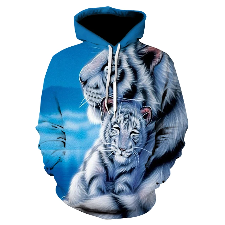 

Animal Print Hoodie Men Women Oversized Autumn Rock Hip Hop Sweatshirt Lion Tiger Pattern Hooded Pullover Jacket Unisex 4XL