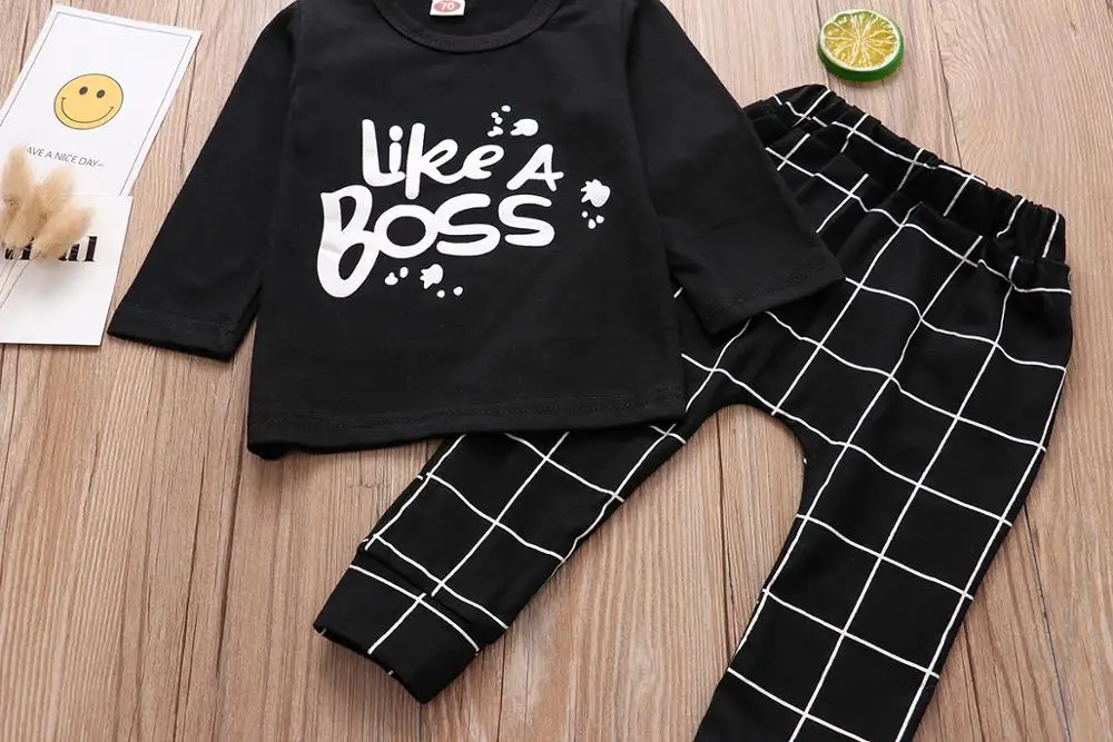 Костюм для мальчика с принтом Как Босс из 2 предметов Весна комплект одежды