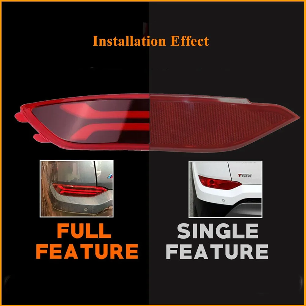2 предмета в комплекте красный светодиодный задний бампер стоп сигнал поворота