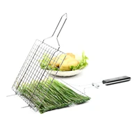 portable bbq grilling basket stainless steel non stick barbecue grill basket tools grill mesh for fish hamburger barbecue rack