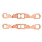 2 шт квадратный порт медное покрытие коллектора выхлопные прокладки многоразовые подходят для SBC Chevy 327 305 350