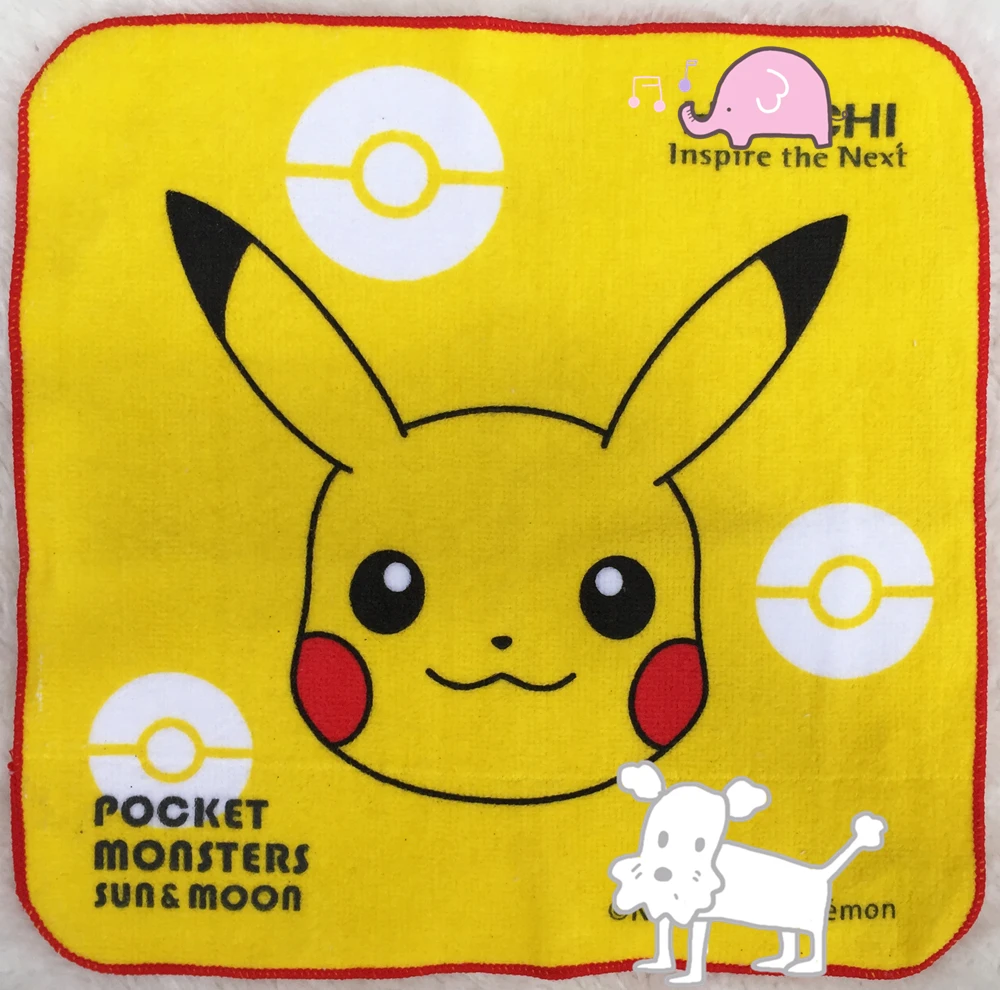 Милое хлопковое мини полотенце PIKACHU с рисунком в виде мячей монстра для детей