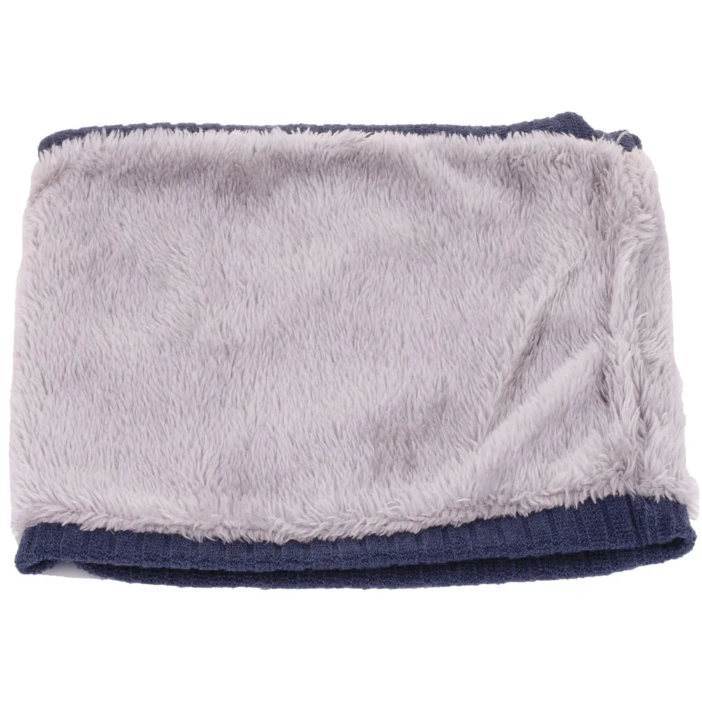 CRUOXIBB зимний двухслойный шейный теплый мягкий флисовый плотный вязаный круглый