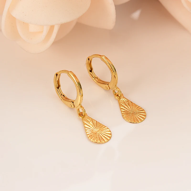 Капля золотистого цвета серьги для женщин девочек детские ювелирные изделия из