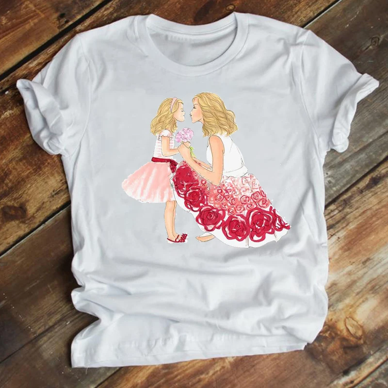 

Футболка женская с принтом, милая мультяшная рубашка с принтом для матери и мамы, топ с графическим принтом, на лето