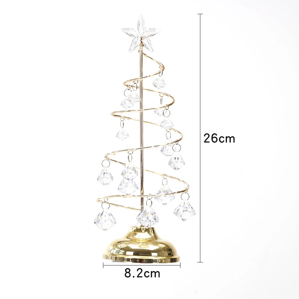 

2 Colors Warm Light Cold Light Holiday Decoration Crystal Christmas Tree Lamp Table Light Decorative Light Christmas Gifts