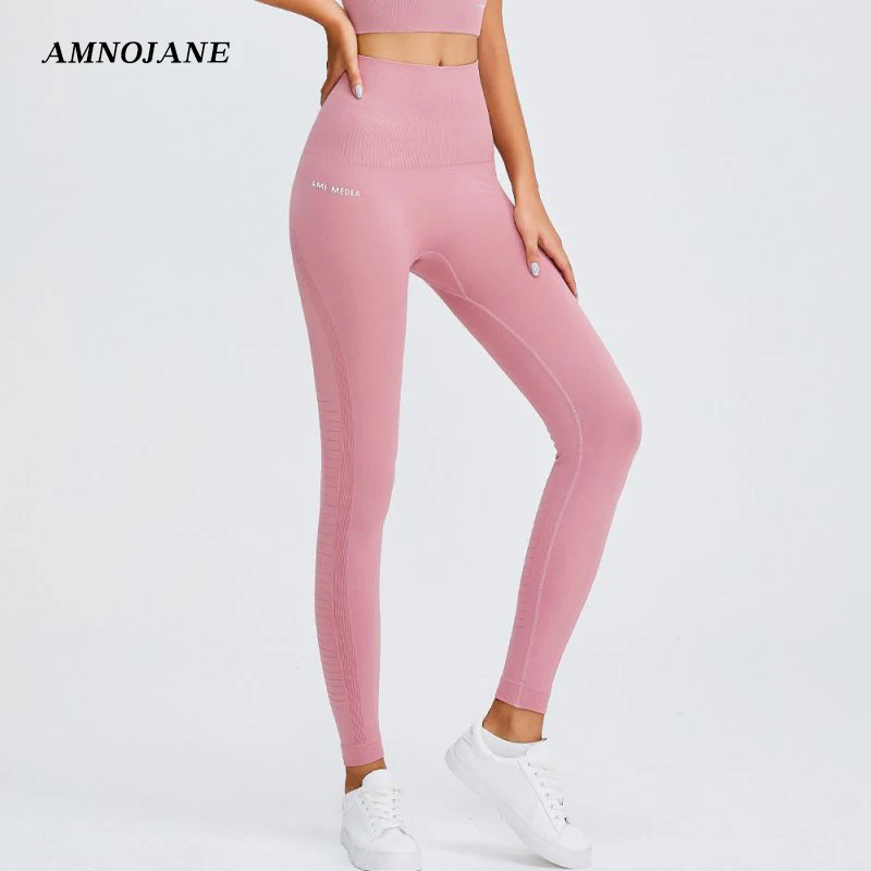 

Leggings High Waist Compression Scrunch Butt Pink Pants Fitness Legging Sport Push Up Tights Women For Gym Workout Sportlegging