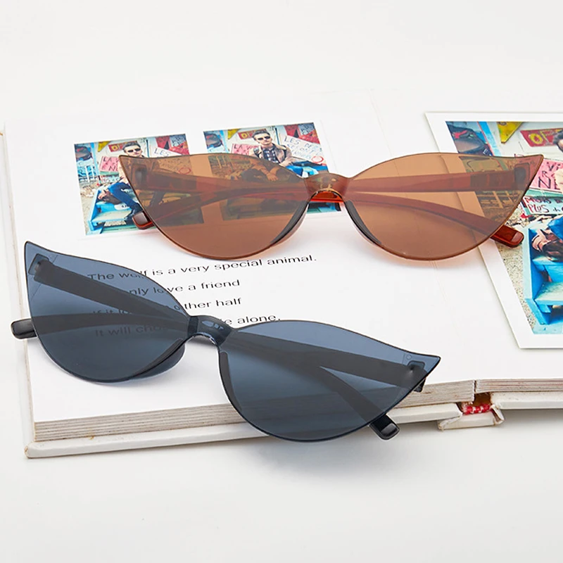 Солнцезащитные очки кошачий глаз женские винтажные дизайнерские цельнокроеные