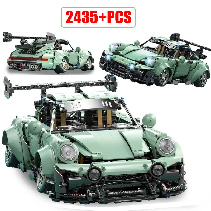

1:10 Technical Bricks Green Low Lying Super Speed Sports Racing Car Model Building Blocks MOC Set Assembled Toys Christmas Gifts