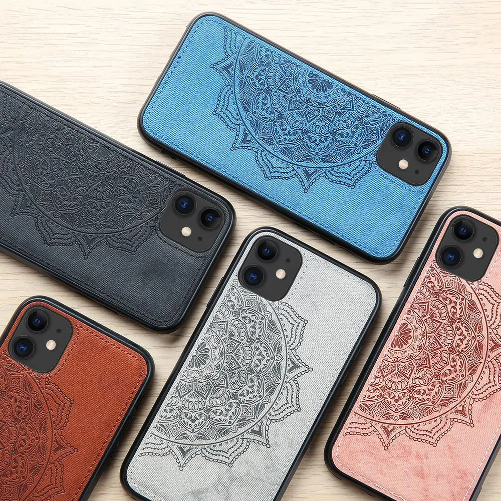 Элегантный Гибридный тканевый чехол для iPhone 11 Pro X Xr Xs Max 6S 6 8 7 Plus 12 Mini Mandala тонкий