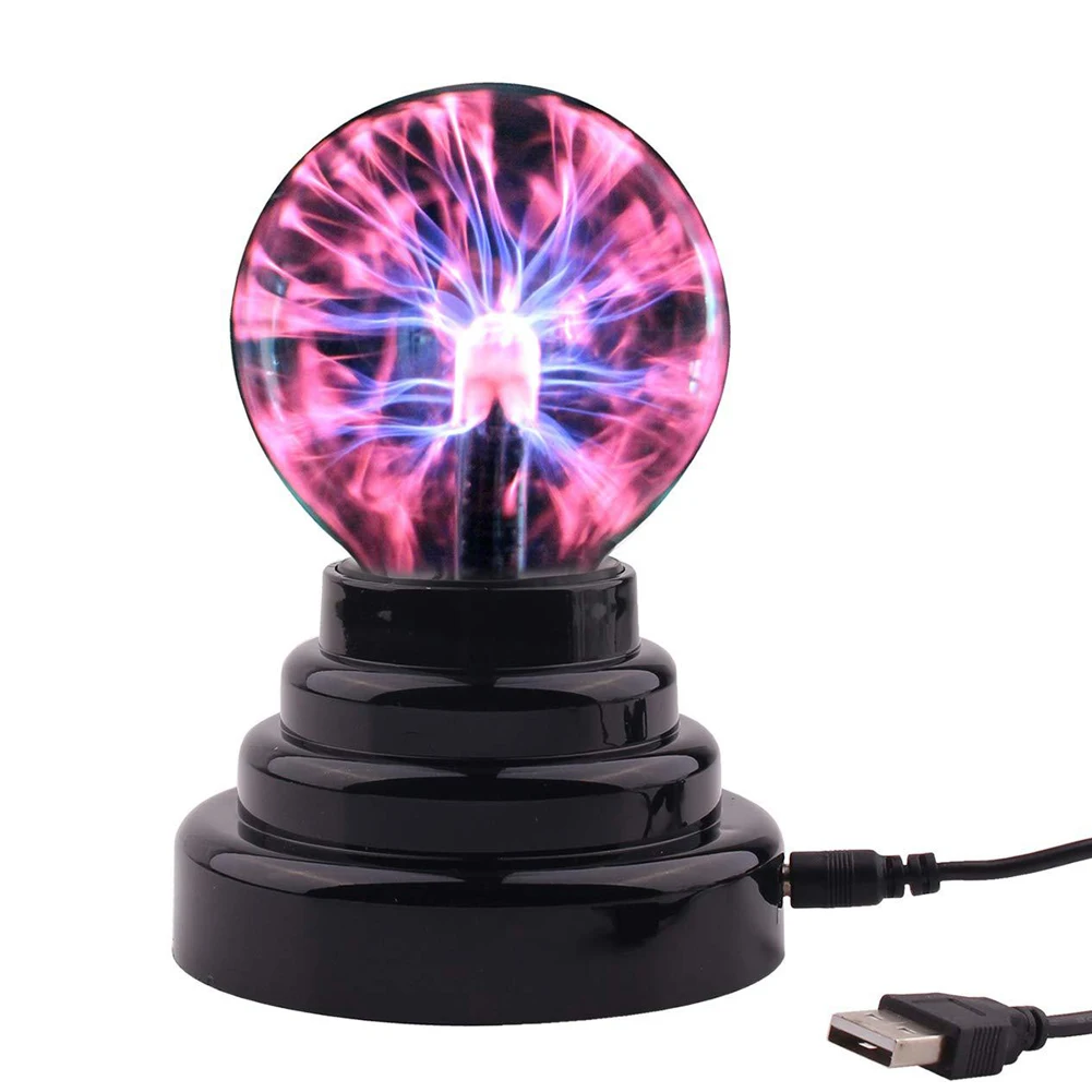

USB Plasma Ball Sphere Light Crystal Lamp 3-inch Electrostatic Ion Magical Crystal Ball Desktop Night Lights Holiday Decoration