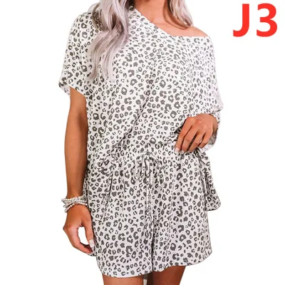 

Leisure Tie-dye Pajamas Sets Women Summer Casual V- Neck Loose Waist Drawstring Shorts Women Two Piece Suits Comfortable Shorts