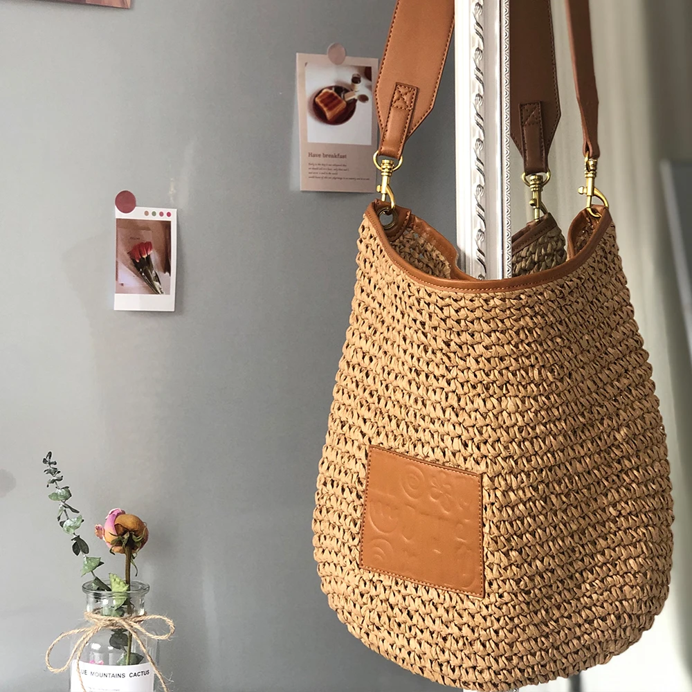 

Bohemia Big Woven Straw Bag Women Shoulder Bag Brands Large Capacity Rattan Shopper Bags for Women 2021 Summer Travel Beach Bag