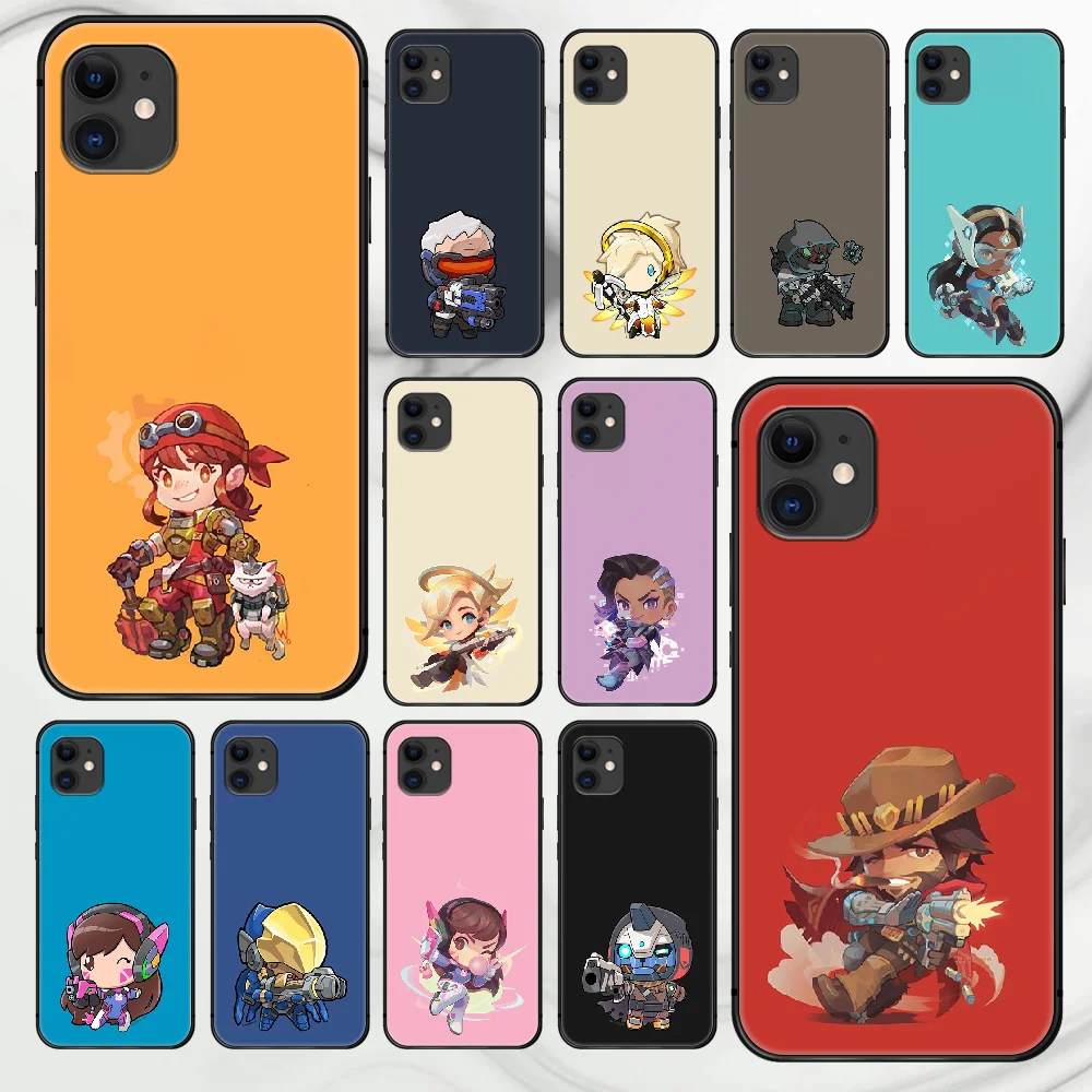 Чехол для телефона Overwatch OW game iphone 5 5s se 2020 6 6s 7 8 12 mini plus X XS XR 11 PRO MAX черный чехол с